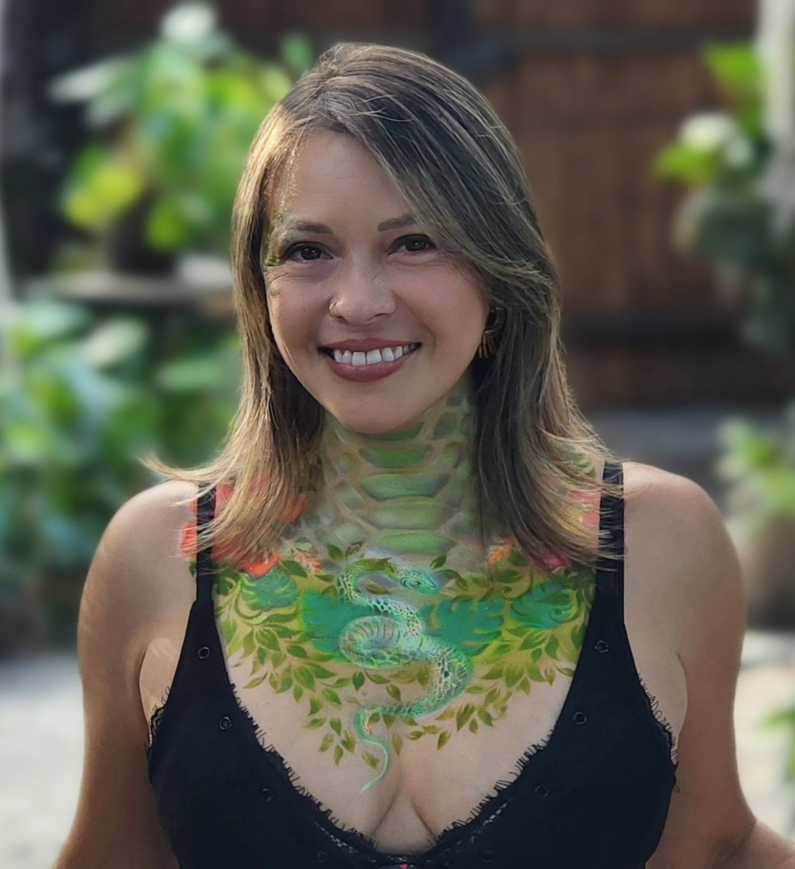 Edith Aguilar, the Miami freehand body painter and airbrush artist behind Paintasy